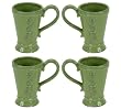 Boxwood topiary mug in green - set of 4