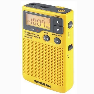 New Sangean America Am/Fm/Aux Weather Alert Radio Built In Speaker/Clock Dbb Removeable Belt Clip