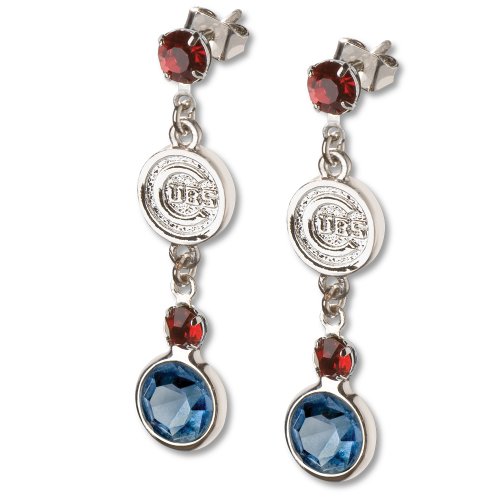 MLB Chicago Cubs Crystal Logo Earrings Picture