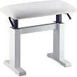 Stagg Hydraulic Piano Bench - White Gloss and White Vinyl