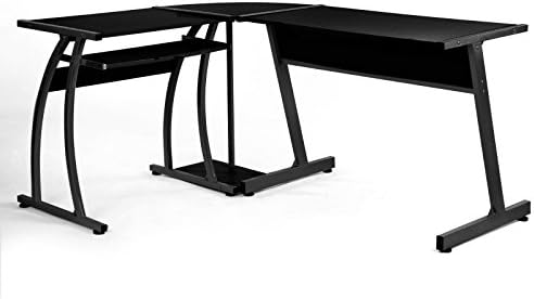 VECELO 3-Piece Corner Office Computer Desk, Home Laptop Table