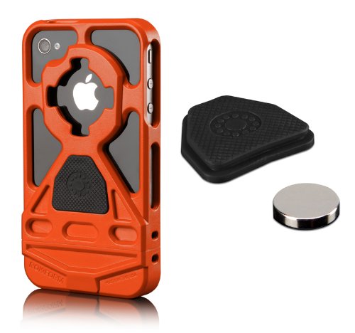 RokForm Combo Kit: Rokbed 300406 V.3 Case Mounting System with Car Mount - Orange and 330299 v3 Magnet Kit with Magnet and Anti Slip Insert - Mount for iPhone 4 and 4s
