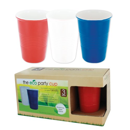 Smart Planet EC-15 12-Ounce Eco Party Cups, Red/White/Blue, Set of 3