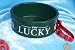 Personalized Ceramic Dog Food Water Bowl - Forest Green - 7 Inch