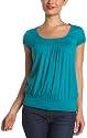 Self Esteem Juniors' Solid Peasant Top With Nailhead Detail