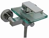 Badewannenarmatur Wasserfall Armatur Klar Glas NEU