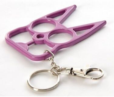 Arts Metal Cat Personal Protection Self Defense Keychain Keyring (Purple)