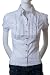 Marineblu Poplin Gold Button Lace Bodice Smocked Back Shirt White