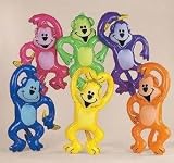 6 Adorable NEON MONKEY Inflatable TOY Monkeys 20