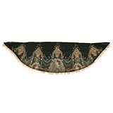 Vintage Style Michal Negrin Semi-circle Shawl Adorned with Floral Print, Beaded Fringe Trim and Multicolor Swarovski Crystal Accents - Special Ordered and Shipped by Genuvo within 2 to 3 Weeks