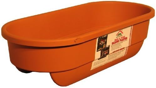 Apollo Plastics R2X4-TERRA 2 by 4 Mount Deck &amp; Fence Railing Planter, 12-Inch by 24-Inch Rectangular, Terra Cotta by Arett Sales - LG