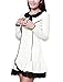Allegra K Women Doll Collar Long Sleeve Lace Panel Dress S White