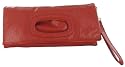 Sarky Ladies Crinkle Patent Clutch Bag - Orange