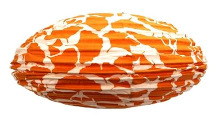 Zen Zen Oval Hanging Lantern Shade - Gingko Orange & Red