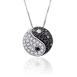 10K White Gold 1/4 ct. Black and White Diamond "Ying Yang'' Pendant with Chain