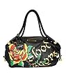 ED HARDY TYLA BLOOD & THORNS TOTE BAG SATCHEL BLACK
