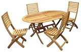 Review Firmans  / 150x97cm Oval Easy Fold Table with 4 Portland Folding Chairs