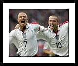 David Beckham and Michael Owens English National Team - Goal Celebration - Framed 8x10 Photograph