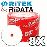 Ridata 8X DVD-R White Thermal Hub Printable 100 Pack in Shrinkwrap
