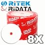 Ridata 8X DVD-R White Thermal Hub Printable 100 Pack in Shrinkwrap