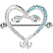 Aqua Serpent Heart Nipple Shield