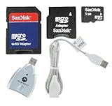 Quad Platform Multimedia Mobility Combo Kit of Sandisk 1GB microSD, SD Adap ....