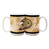 NHL Anaheim Ducks 15-Ounce White Nostalgic Mug (2 Pack)