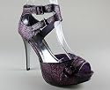 Snake Buckle Peep Toe Platform Heel