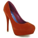 W86 New Ladies Orange High Heel Platform Shoes Size 3-7