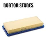 8000 grit Norton Waterstone,  1 x 3 x 8 in blue plastic hinged box