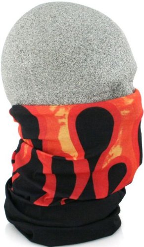 ZANheadgear 100 Percentage Polyester Black/Orange Flames Motley Tube
