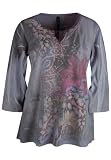 Avenue Plus Size Printed Thermal Taj Neck Tee (BLUE (BAHAMAS),14/16)