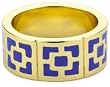 Trina Turk Enamel Brick Gold And Electric Blue Ring