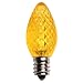 Holiday Lighting Outlet Faceted C7 Christmas Lights | Yellow LED Light Bulbs Holiday Decoration | Warm Christmas Decor for Indoor & Outdoor Use | 2 SMD LEDs in Each Light Bulb | Set of 25