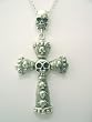 Skull Cross large Metal Pendant on chain