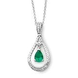Never Forget May Birthstone Necklace in Silver