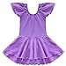 YiZYiF Girls Kids Ballet Dancewear Skating Dress Leotard Skirt Outfit Clothes Purple 3-4