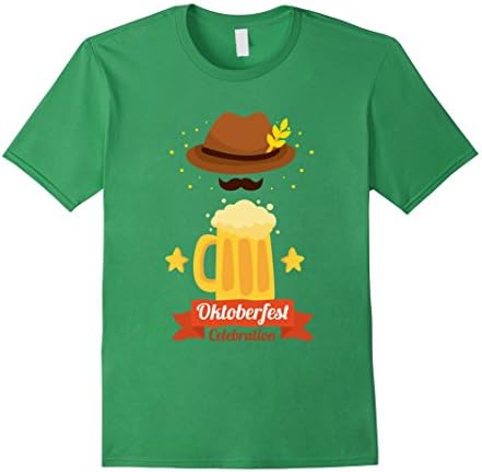 Men's German Beer Hat Mustache Oktoberfest T-Shirt 3XL Grass