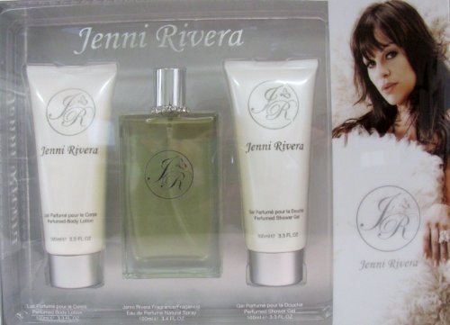 JENNI RIVERA 'JR' Women Gift Set Eau de Perfume 3.4oz Spray + 3.4oz Lotion + 3.4oz S/GEL