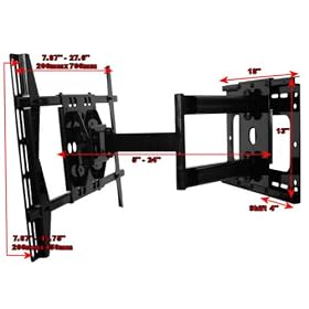 Tilting Articualting Wall Mount for LG Plasma or LCD HDTV 32, 36, 37, 40, 42,46, 50 inch Flat Panel displays---Extends 24