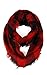 CCFW Buffalo Plaid Woven Tartan Checker Block Infinity Scarf (8628 Red)