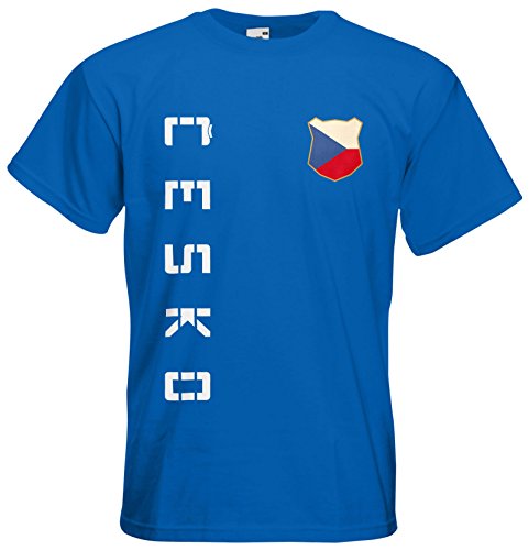 Tschechien Cesko EM 2016 T-Shirt Trikot (Royalblau, S)