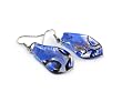 Deep Sea Foil Glass Dangle Fashion Earrings