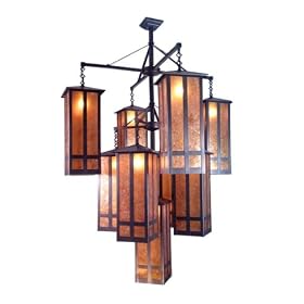 Meyda Tiffany - 13793: Craftsman Brown - 47W Church Street 9 Light Chandelier by Meyda