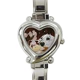 Limited Edition Violano Italian Charm Heart Watch Dalmatian Dog Puppy