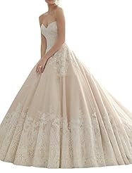 Sexy Sweetheart Lace   Dress with a Chapel Train  With Ruffles