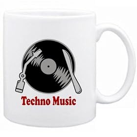 Techno Music - LP Musique Tasse (Blanc, C�ramique, 325 ml)