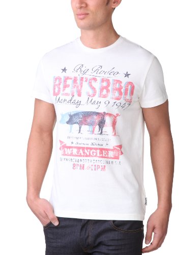 Wrangler Herren T-Shirt W7723FP02, Gr. 56/58 (XL), Wei&szlig; (off white 02) Preisvergleich