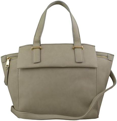 Katie Q Elegant Structured Satchel Bag with Short Flap (Sand)