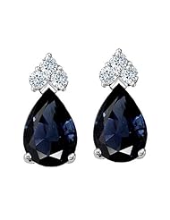 Tommaso Design (tm) Genuine Sapphire and Diamond Earrings